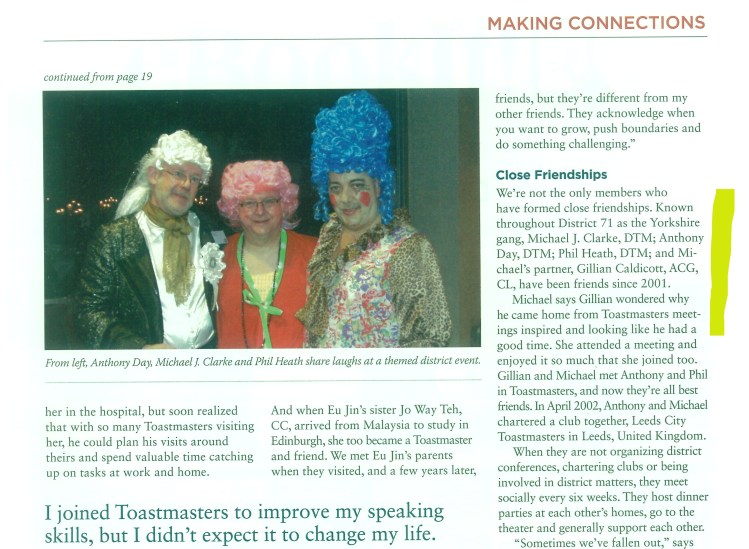 Anthony Day | Michael J Clarke | Phil Heath | D71 | Toastmasters International | Friendship