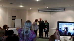 Gayna Cooper of Warrington Toastmasters for winning the Humorous Speaking contest