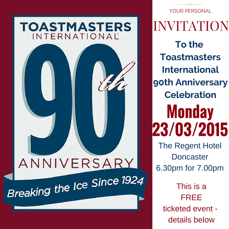 Toastmasters International 90th Anniversary Invitation